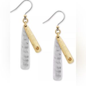 Two-Tone Double-Layer Linear Drop Earrings